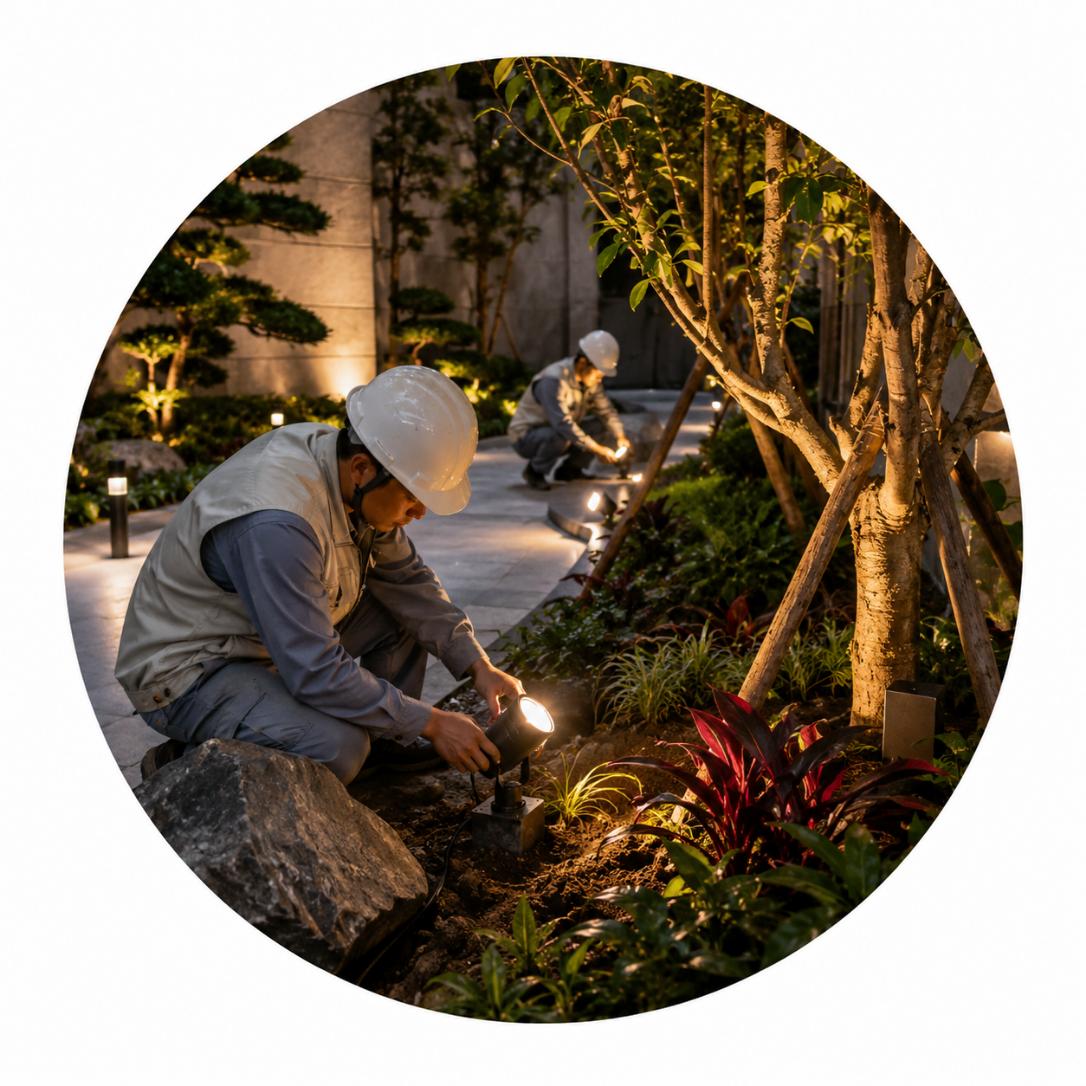 Thi công chiếu sáng cảnh quan